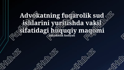 advokatlik faoliyati — PPTX