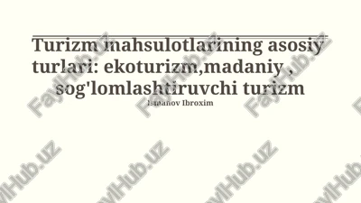 madaniy turizm — PPTX