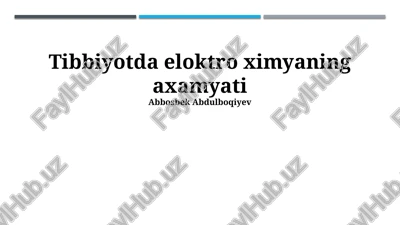 eloktron ximyaning axamyati — PPTX