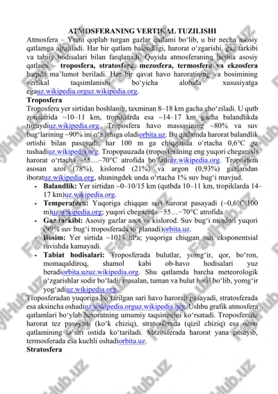 atmosferaning vertikal tuzilishi — DOCX