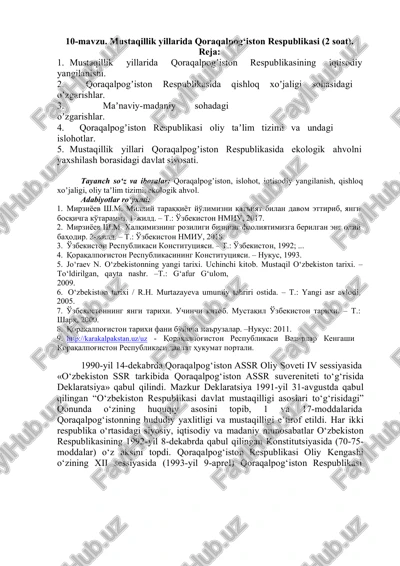 mustaqillik yillarida qoraqalpog‘iston respublikasi — DOCX