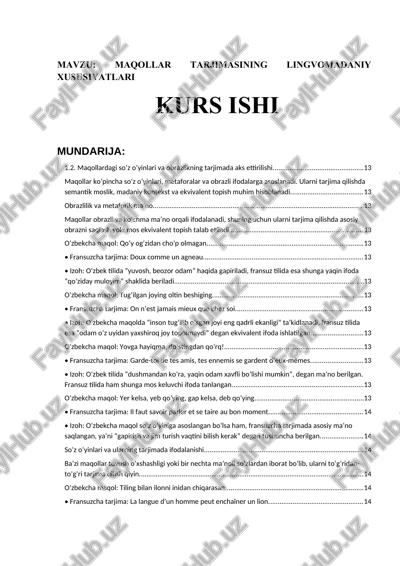 maqollar tarjimasining lingvomadaniy xususiyatlari — DOCX