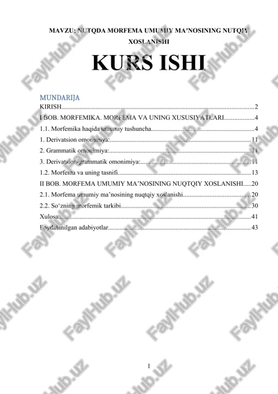 morfema umumiy ma’nosining nuqtqiy xoslanishi — DOCX