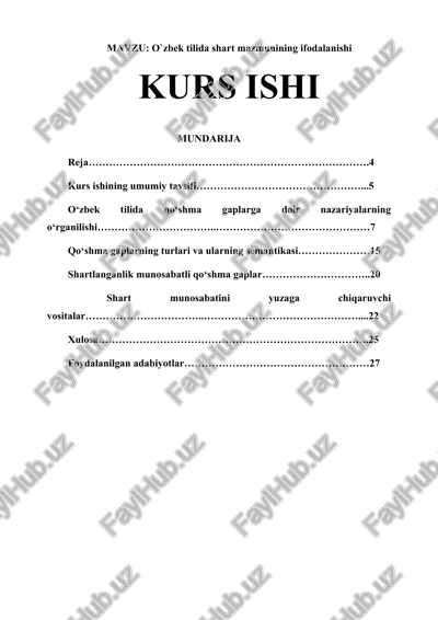 o`zbek tilida shart mazmunining ifodalanishi — DOCX