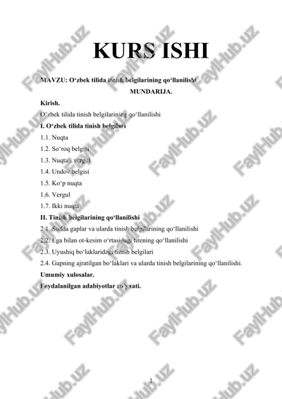 o‘zbek tilida tinish belgilarining qo‘llanilishi — DOCX