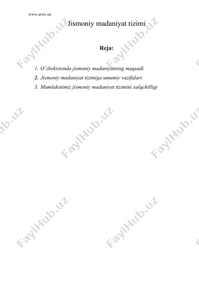 jismoniy madaniyat tizimi — DOC