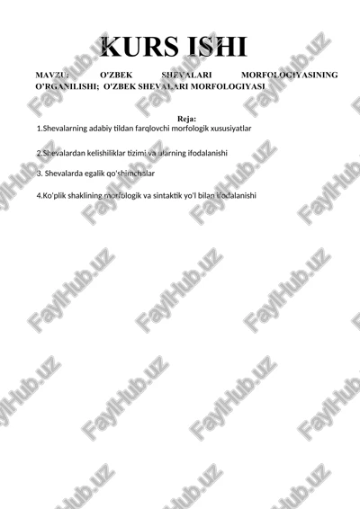 o'zbek shevalari morfolgiyasi — DOCX