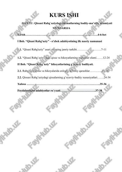 qissasi rabg'uziydagi hikmatlarning badiiy-ma’rifiy ahamiyati — DOCX