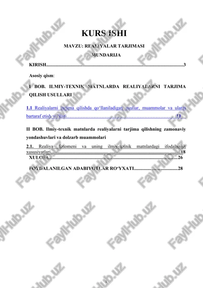 realiyalar tarjimasi — DOCX
