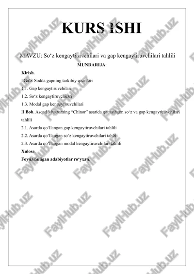 so‘z kengaytiruvchilari va gap kengaytiruvchilari tahlili — DOCX