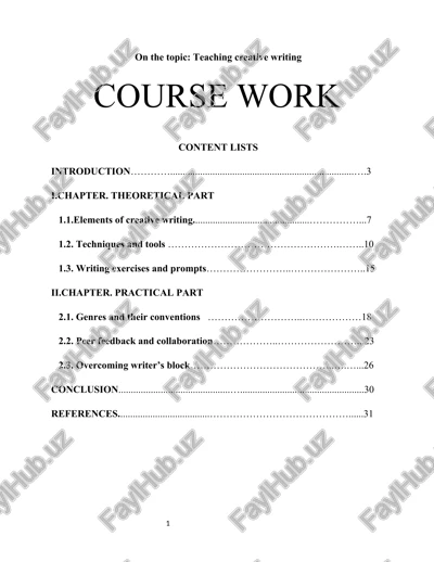 teaching creative writing — DOCX