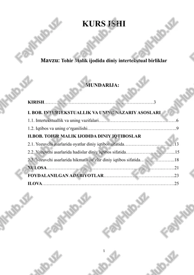 tohir malik ijodida diniy intertekstual birliklar — DOCX
