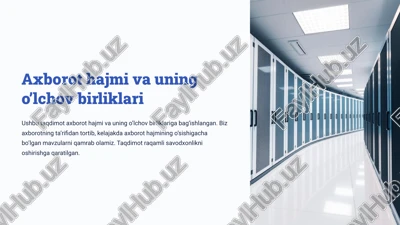axborot hajmi va uning o’lchov birliklari — PPTX