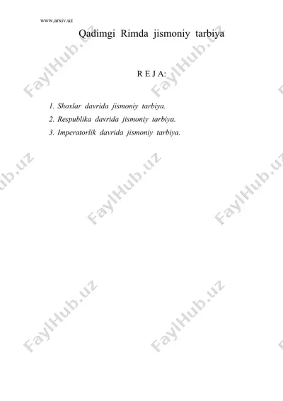 qadimgi rimda jismoniy tarbiya — DOC