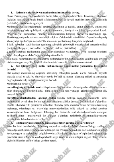 ijtimoiy xulq motiv — DOCX