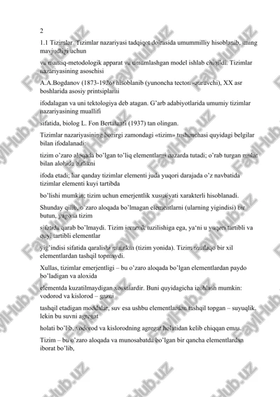 tizimlar nazariyasi — DOCX