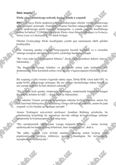ebola virusi mutatsiyasi — DOCX