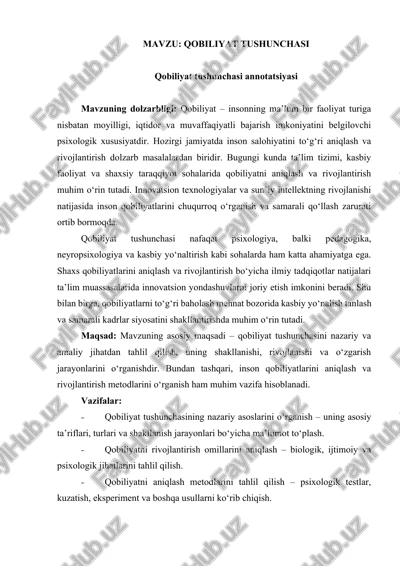 qobiliyat tushunchasi — DOCX