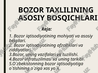 bozor taxlilining asosiy bosqichlari — PPTX