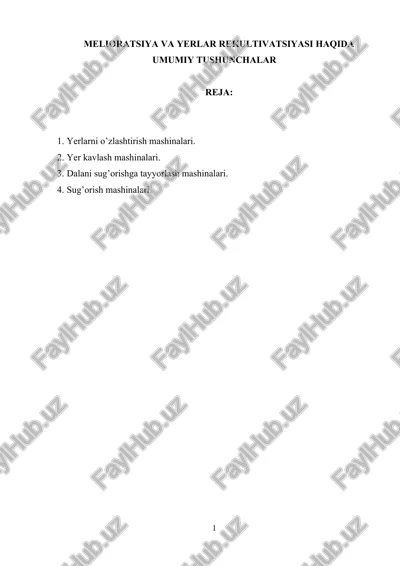melioratsiya mashinalari — DOCX