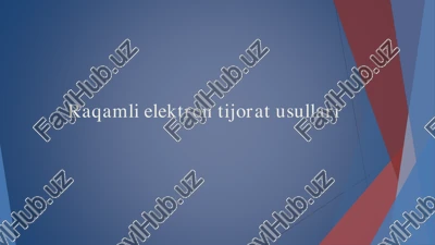 raqamli elektron tijorat usullari — PDF