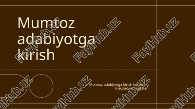 mumtoz adabiyotga kirish — PPTX