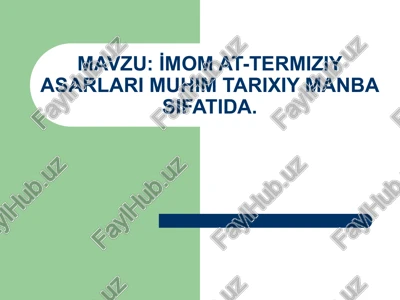 i̇mom at-termiziy asarlari — PPTX
