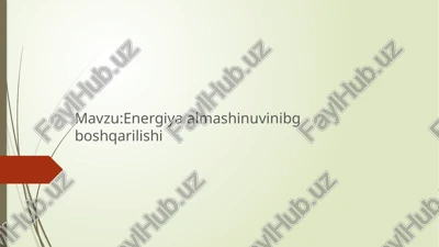 energiya almashinuvi boshqarilishi — PPTX