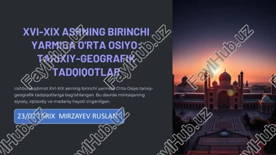 xvi-xix asrning birinchi yarmida o'rta osiyo: tarixiy-geografik tadqiqotlar — PDF