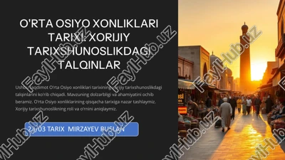 o'rta osiyo xonliklari tarixi: xorijiy — PDF