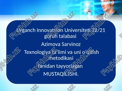 eskiz.shablon. texnologik xarita haqida tushuncha — PPTX