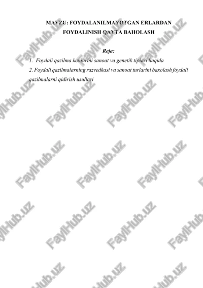 foydali qazilmalar — DOCX