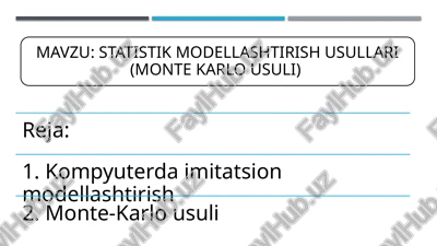 kompyuterda modellashtirish — PPTX