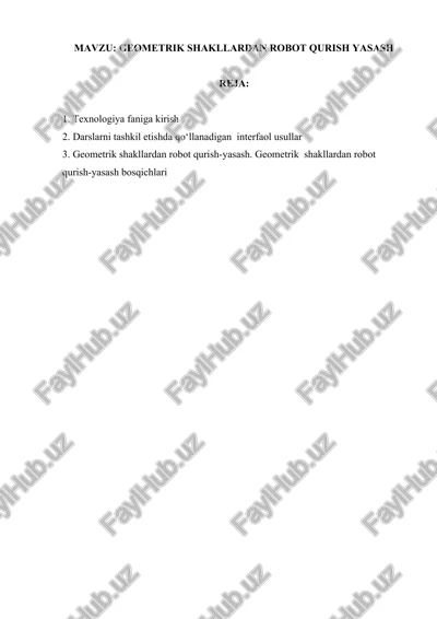 geometrik shakllardan robot qurish yasash — DOCX