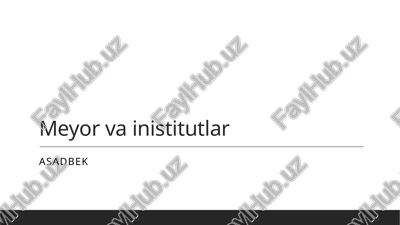 meyorvainstitutlar — PPTX