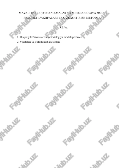 huquqiy ko'nikmalar va metodologiya moduli — PDF