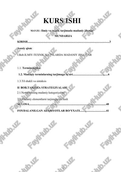 ilmiy va texnik tarjimada madaniy jihatlar — DOCX