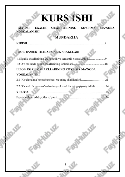egalik shakllarining ko‘chma ma’nodagi voqelanishi — DOCX