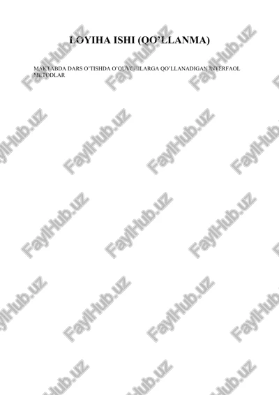 loyiha ishi (qo’llanma) — DOCX