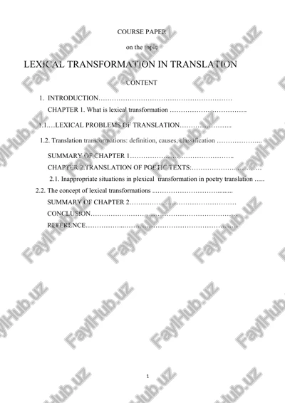 lexical transformation in translation — DOCX