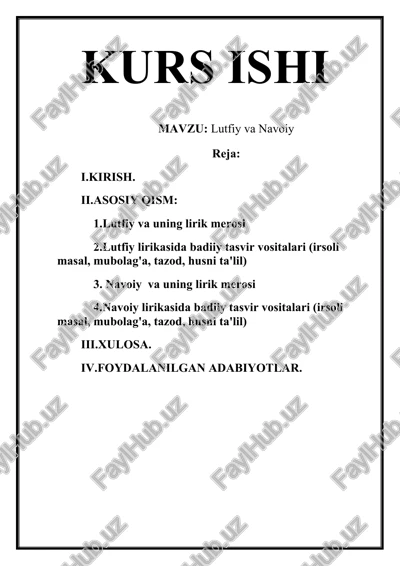 lutfiy va navoiy — DOCX