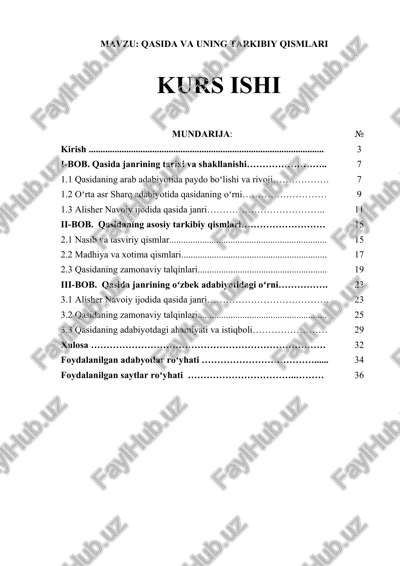 qasida va uning tarkibiy qismlari — DOCX
