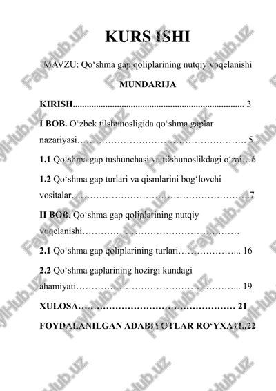 qo‘shma gap qoliplarining nutqiy voqelanishi — DOCX