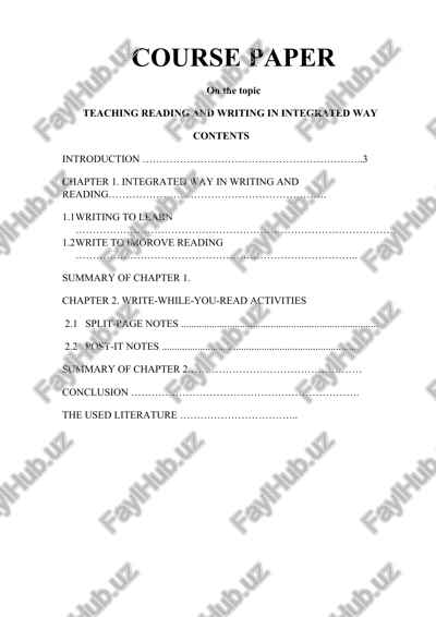 teaching reading and writing in integrated way — DOCX