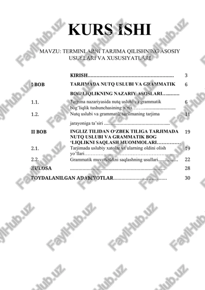 terminlarni tarjima qilishning asosiy usullari va xususiyatlari — DOCX