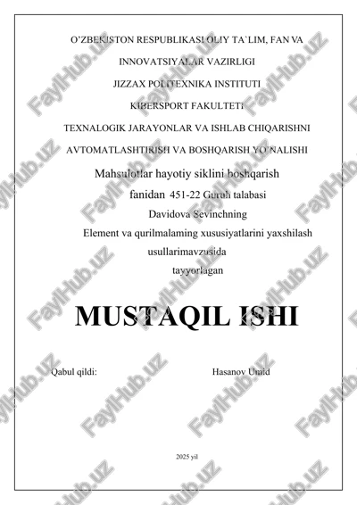 element va qurilmalaming xususiyatlarini yaxshilash usullari — DOCX
