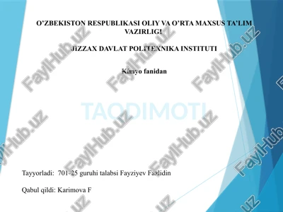 kimyo_fani_sanoat_va_xalq_xojaligi_ahamiyati — PPTX