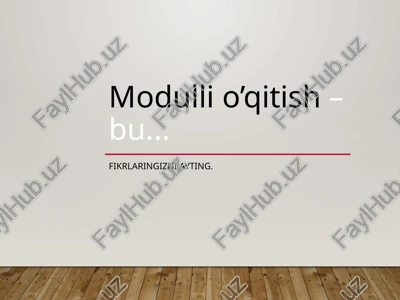 modullio’qitish — PPTX
