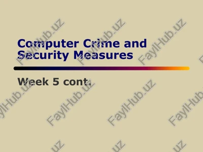 computer crime and security measures — PPT