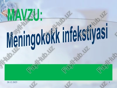 meningokokk infekstiyasi — PPTX